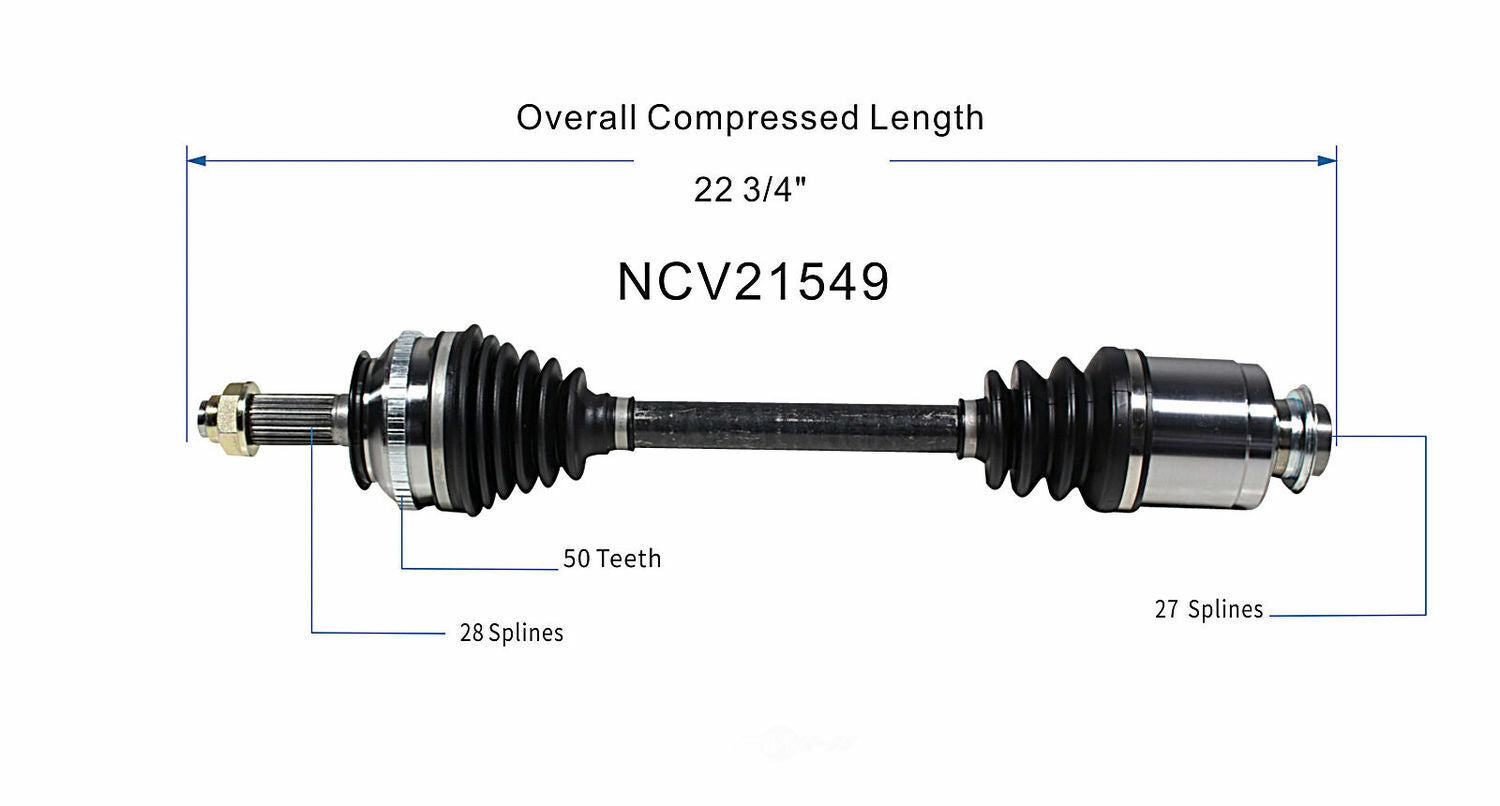 GSP North America NCV21549 CV Axle Assembly