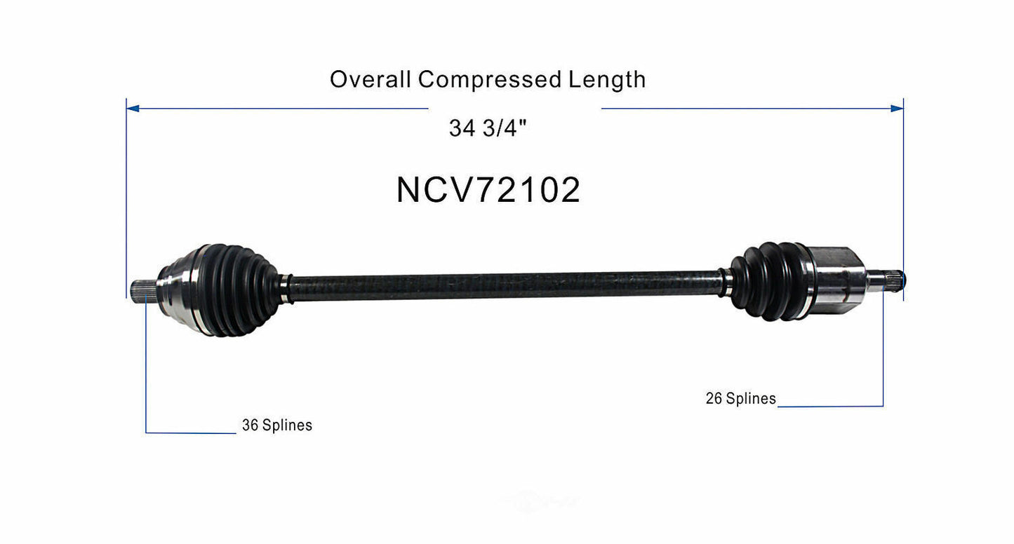 GSP North America NCV72102 CV Axle Assembly