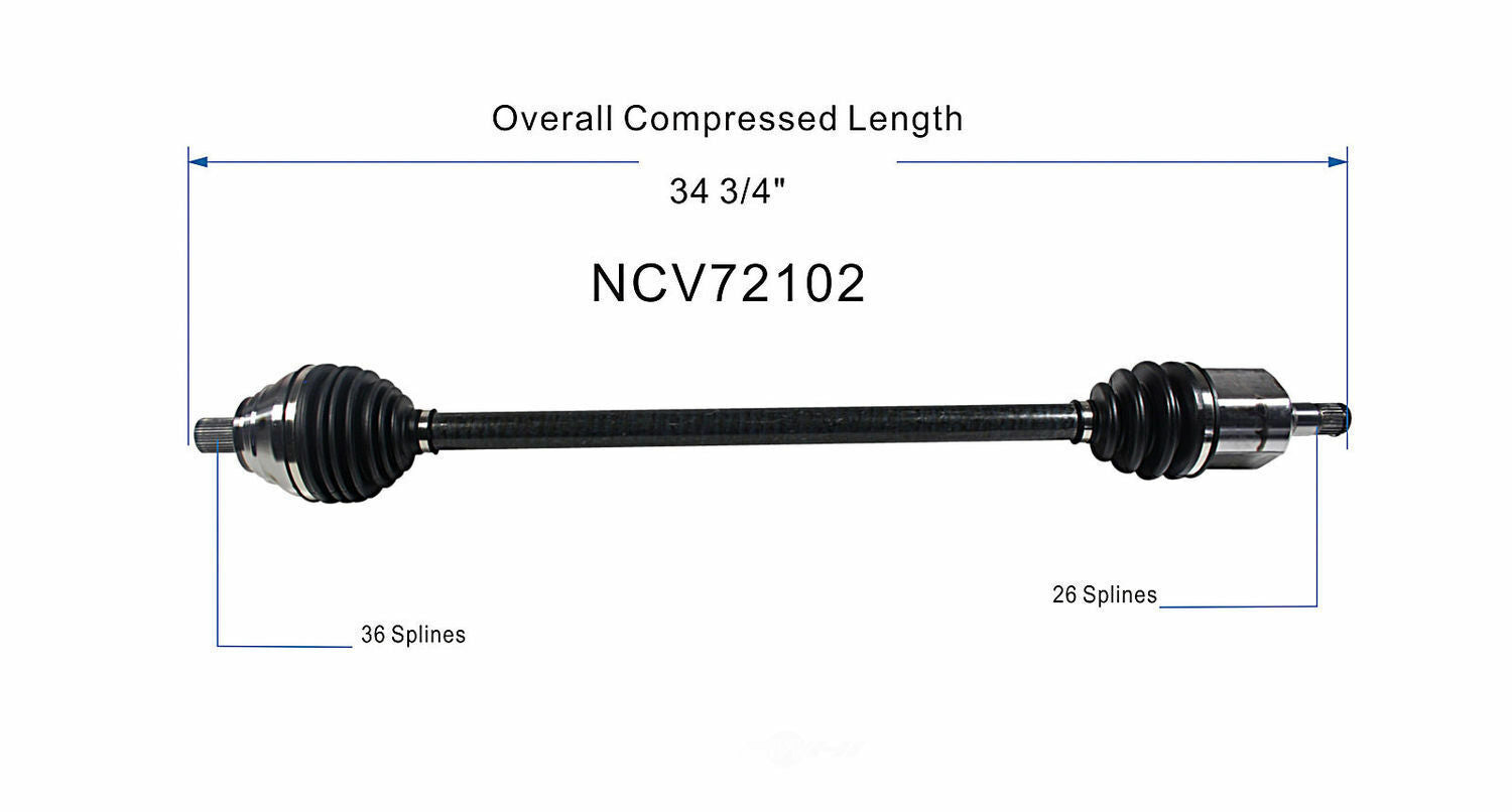 GSP North America NCV72102 CV Axle Assembly