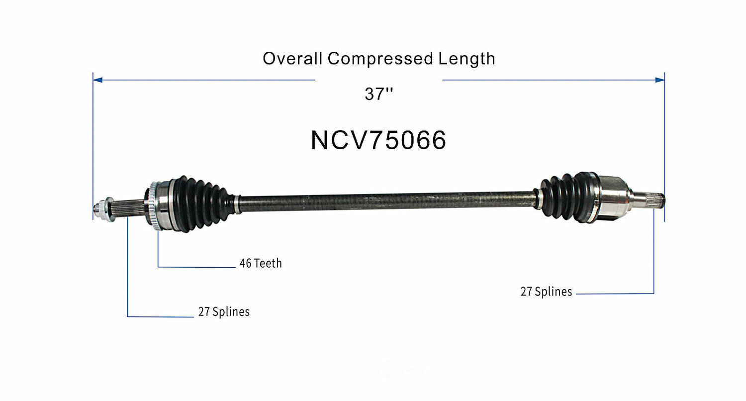GSP North America NCV75066 CV Axle Assembly