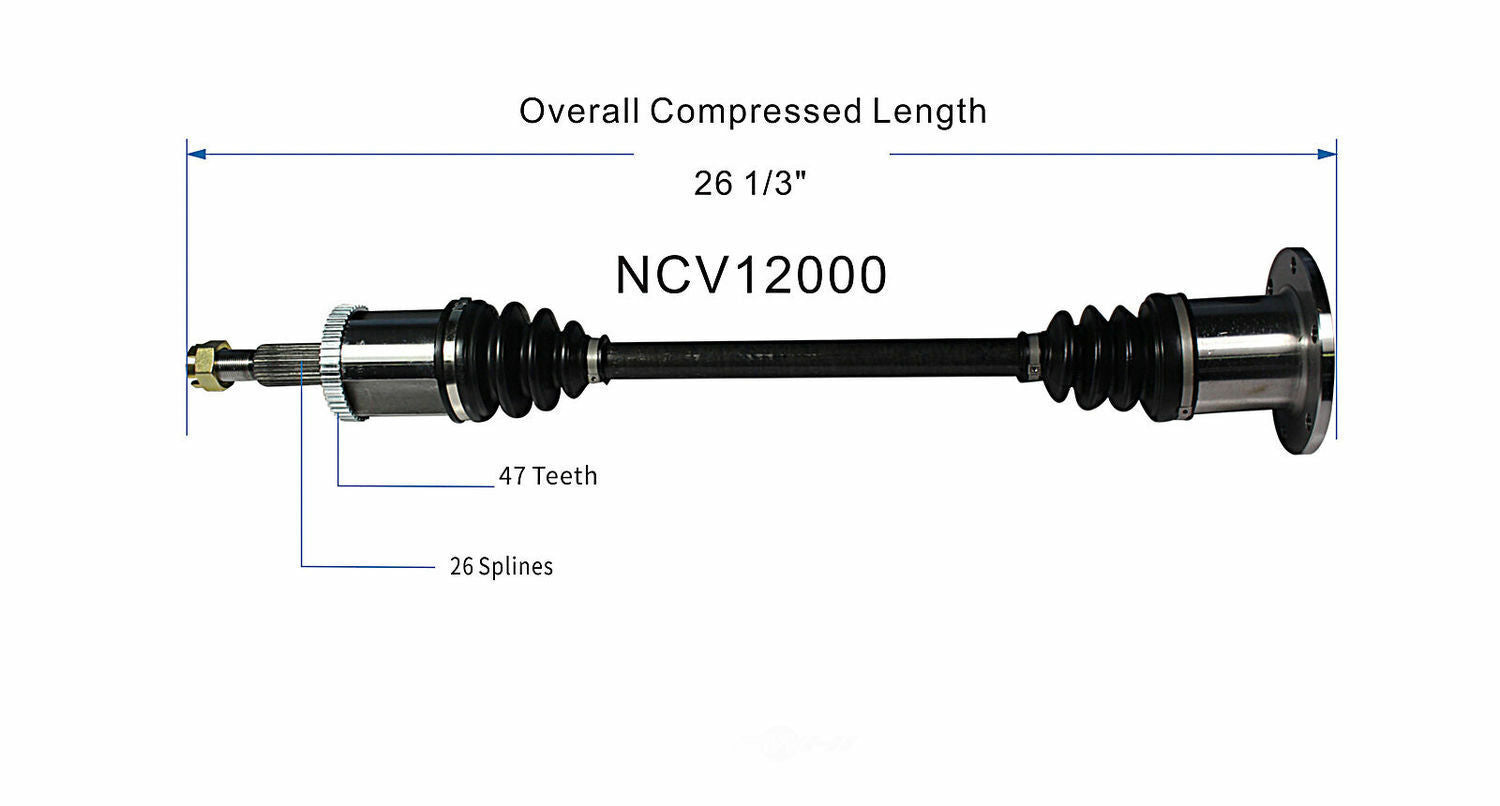 GSP North America NCV12000 CV Axle Assembly
