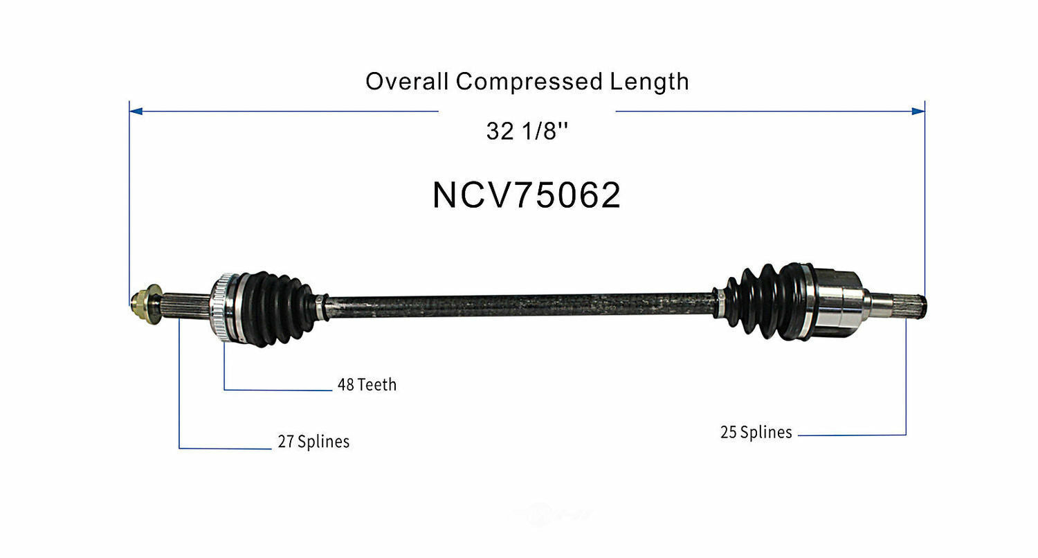 GSP North America NCV75062 CV Axle Assembly