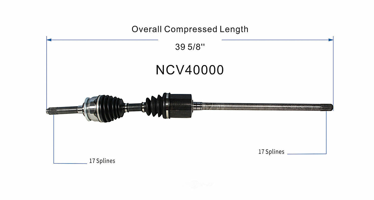 GSP North America NCV40000 CV Axle Assembly