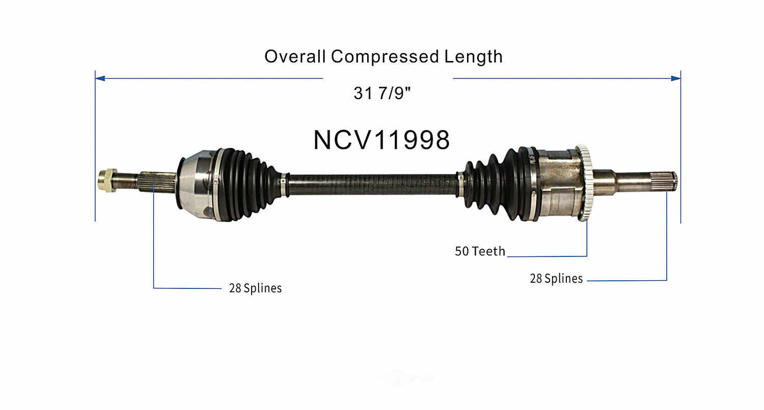 GSP North America NCV11998 CV Axle Assembly
