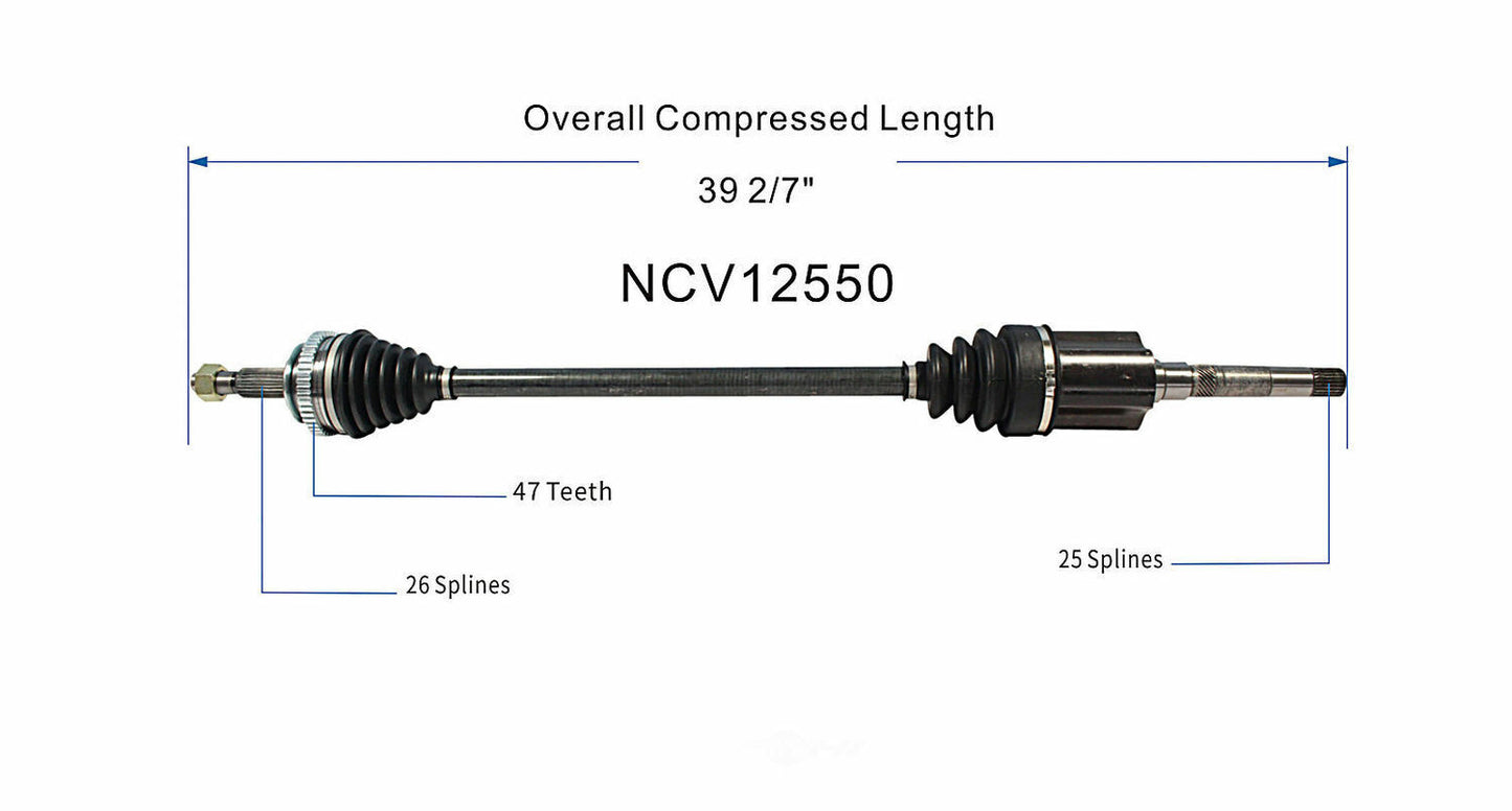 GSP North America NCV12550 CV Axle Assembly