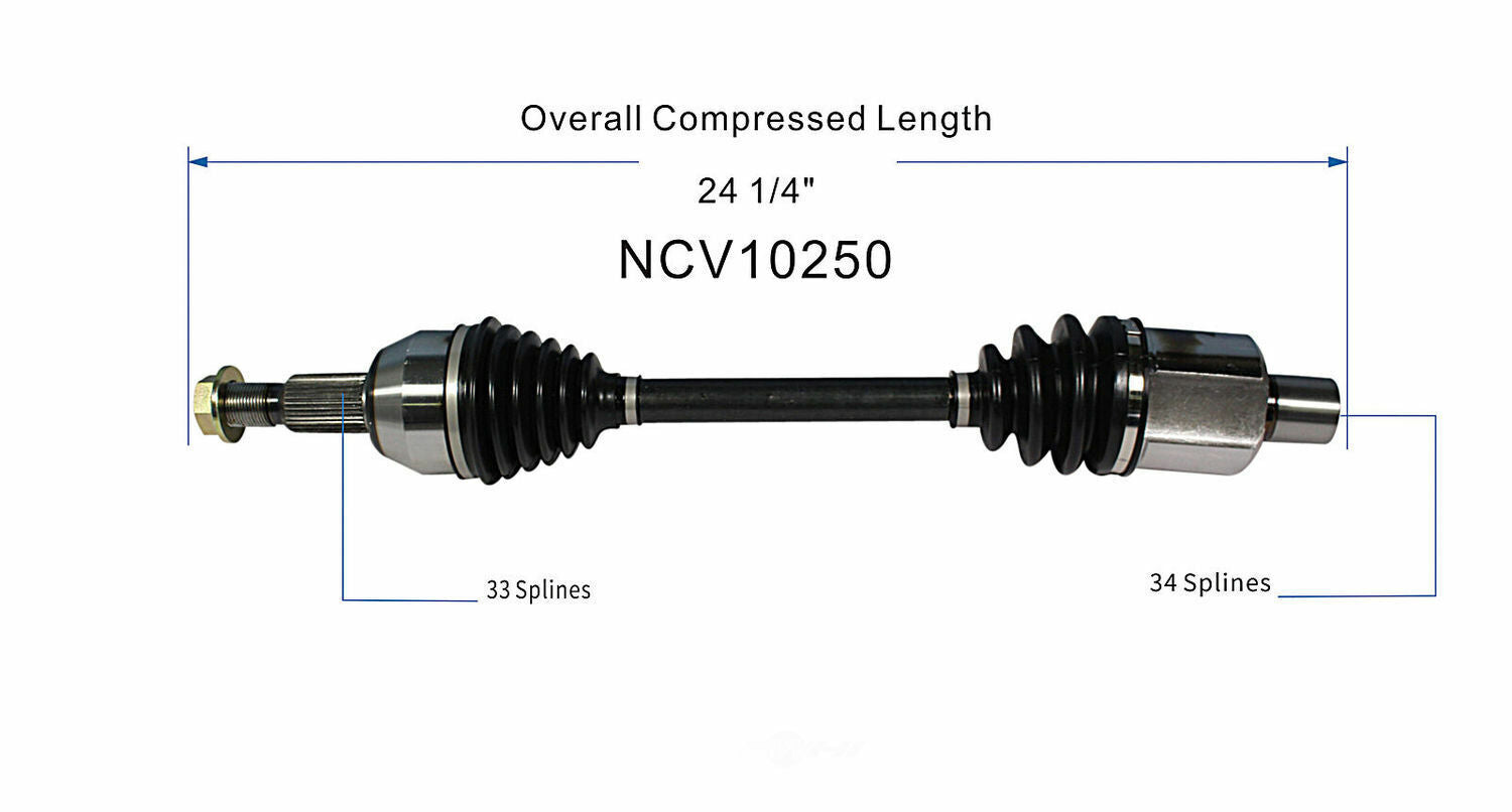 GSP North America NCV10250 CV Axle Assembly