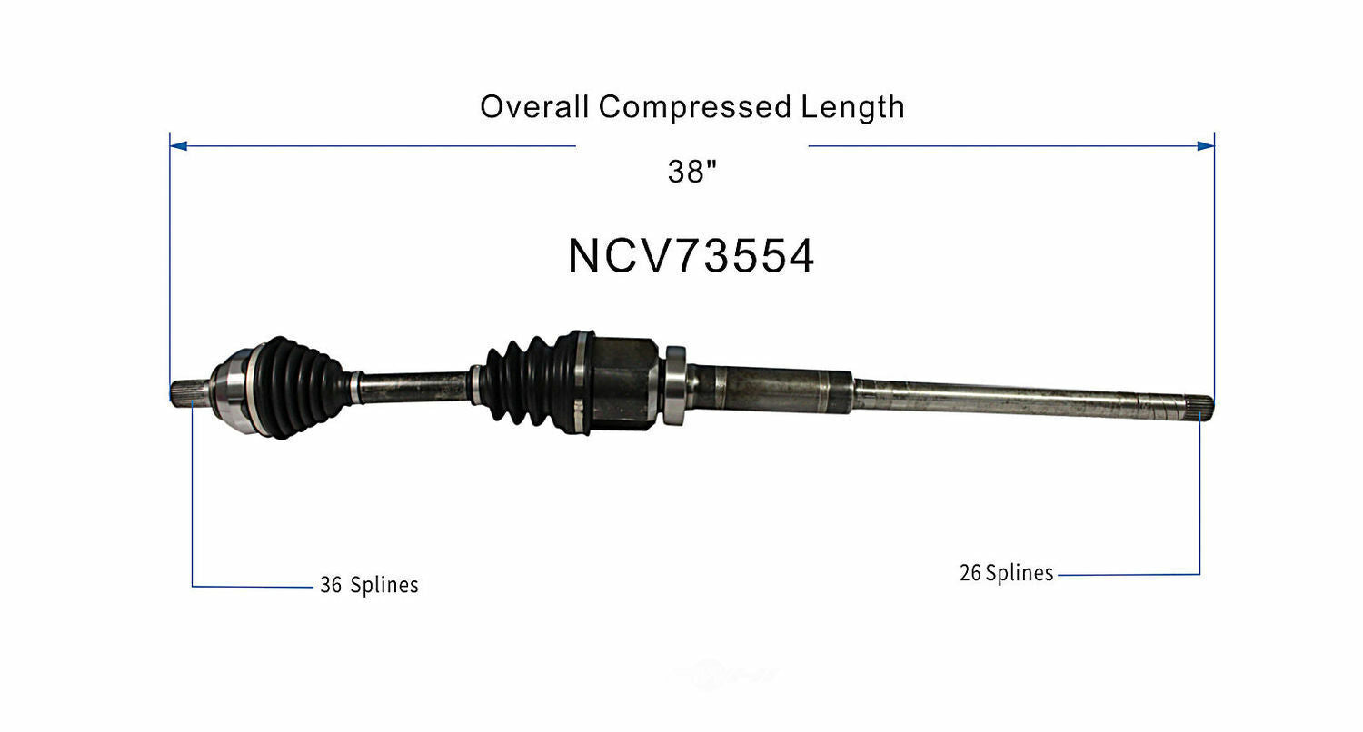 GSP North America NCV73554 CV Axle Assembly