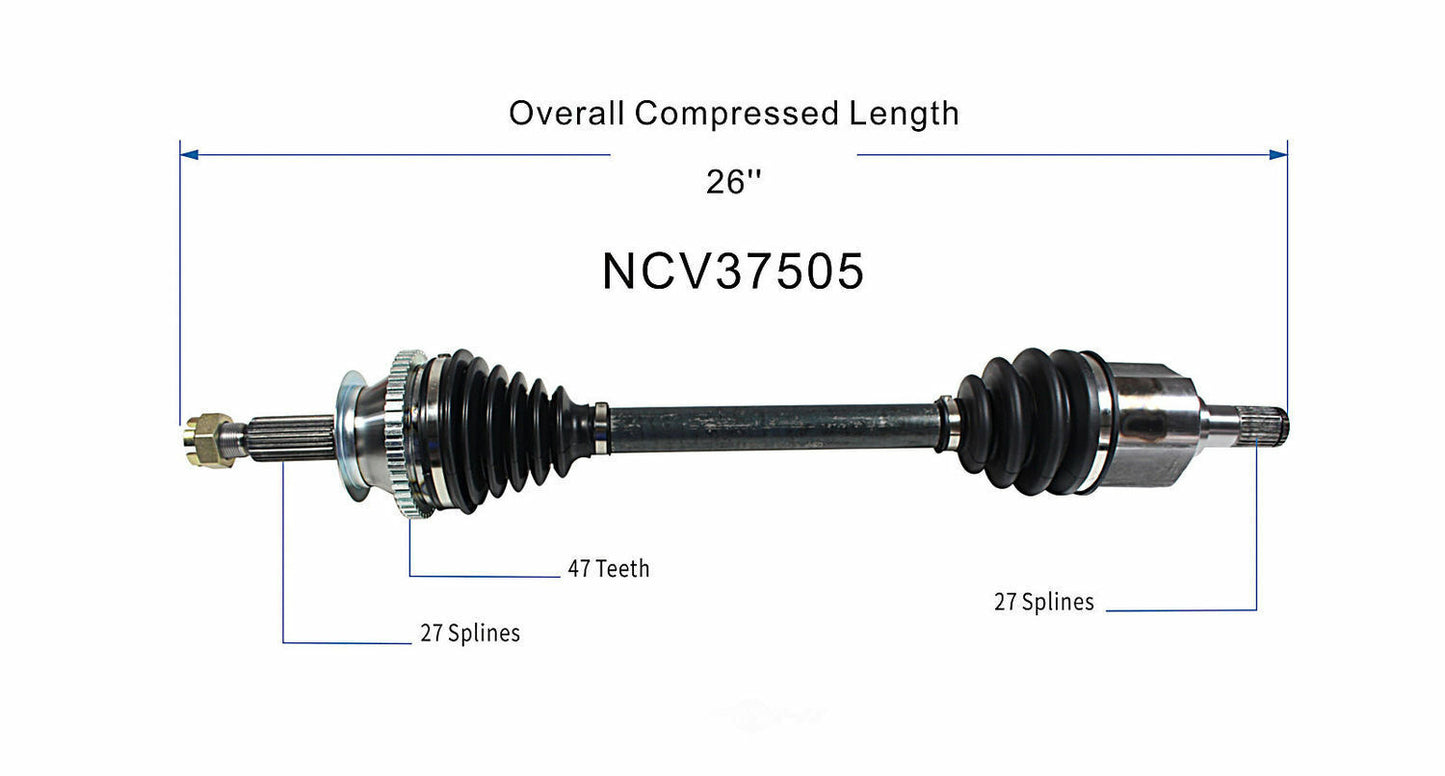 GSP North America NCV37505 CV Axle Assembly
