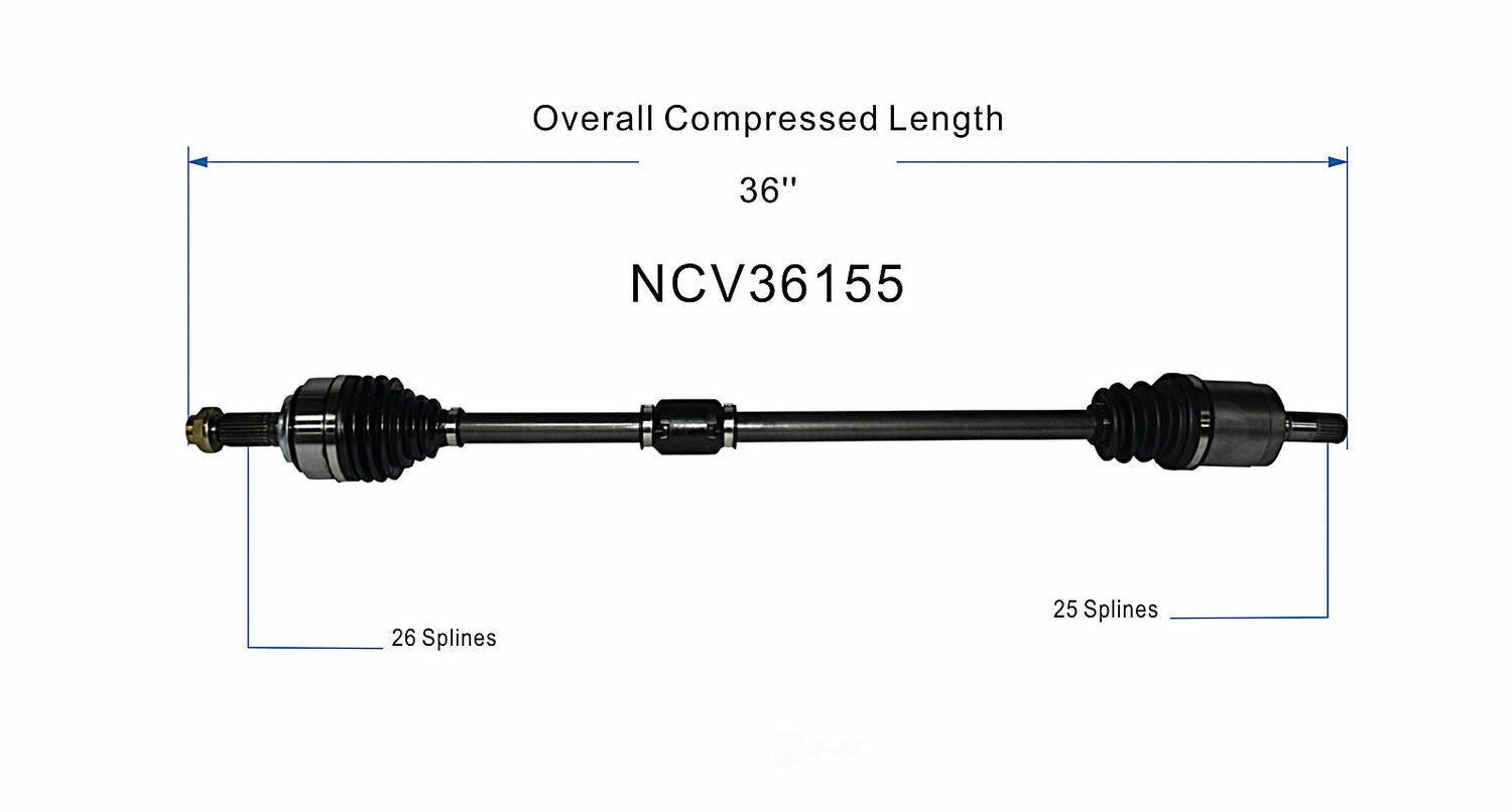 GSP North America NCV36155 CV Axle Assembly