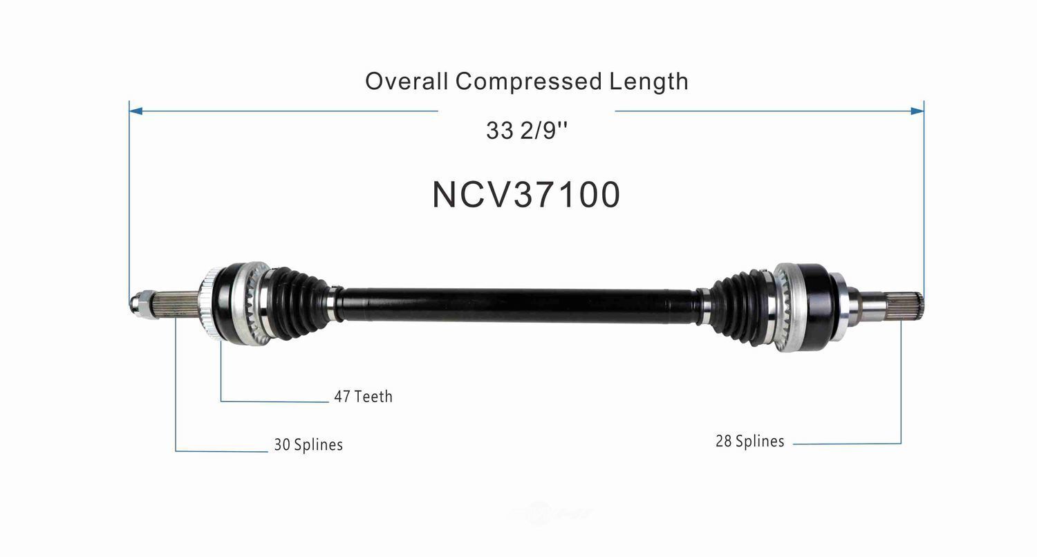 GSP North America NCV37100 CV Axle Assembly