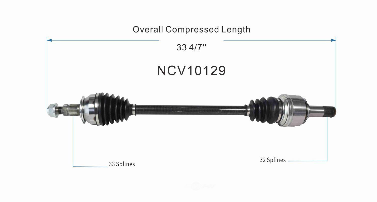 GSP North America NCV10129 CV Axle Assembly