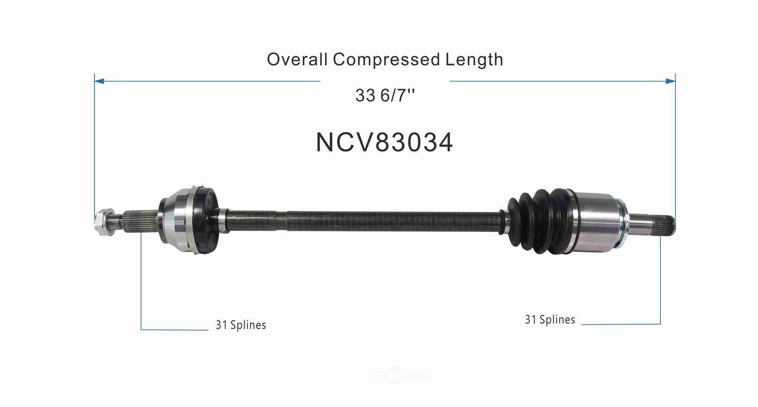 GSP North America NCV83034 CV Axle Assembly
