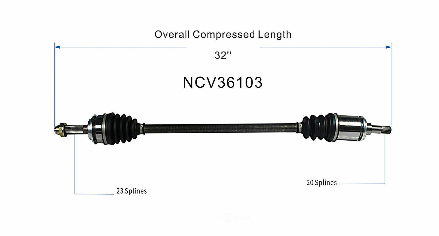 GSP North America NCV36103 CV Axle Assembly