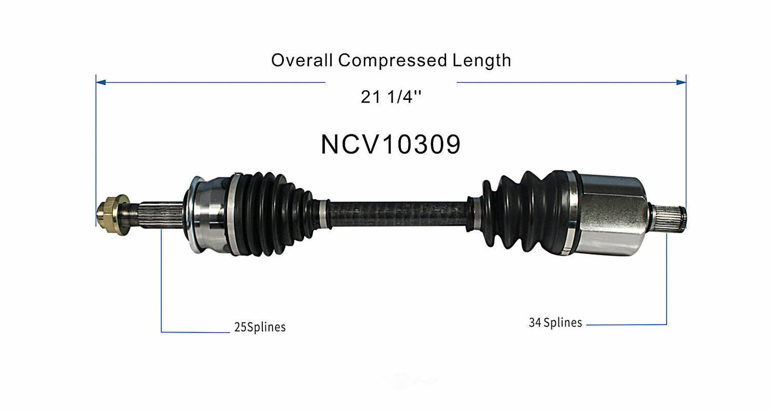 GSP North America NCV10309 CV Axle Assembly
