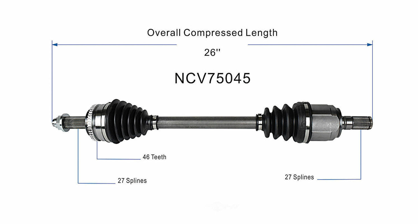 GSP North America NCV75045 CV Axle Assembly