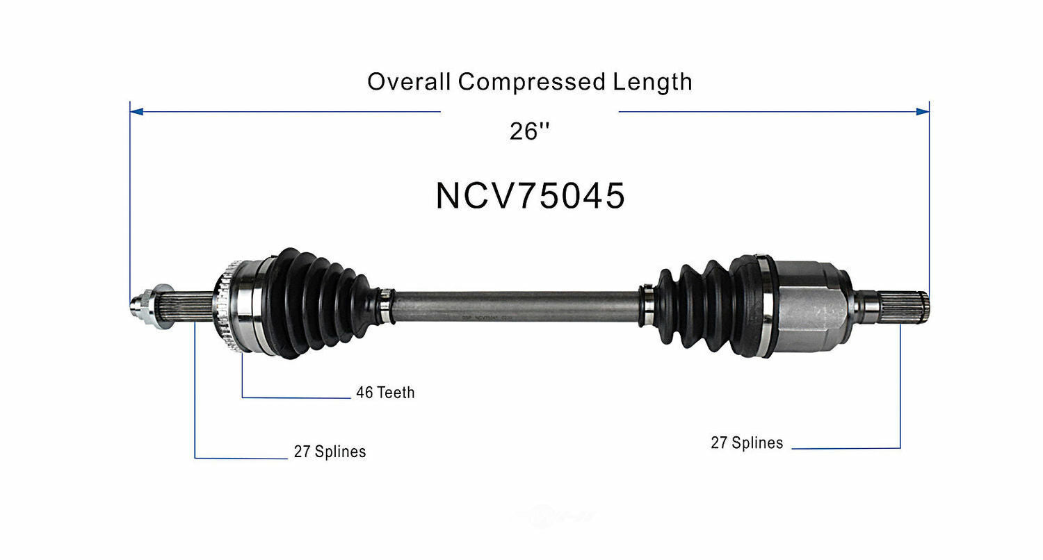 GSP North America NCV75045 CV Axle Assembly