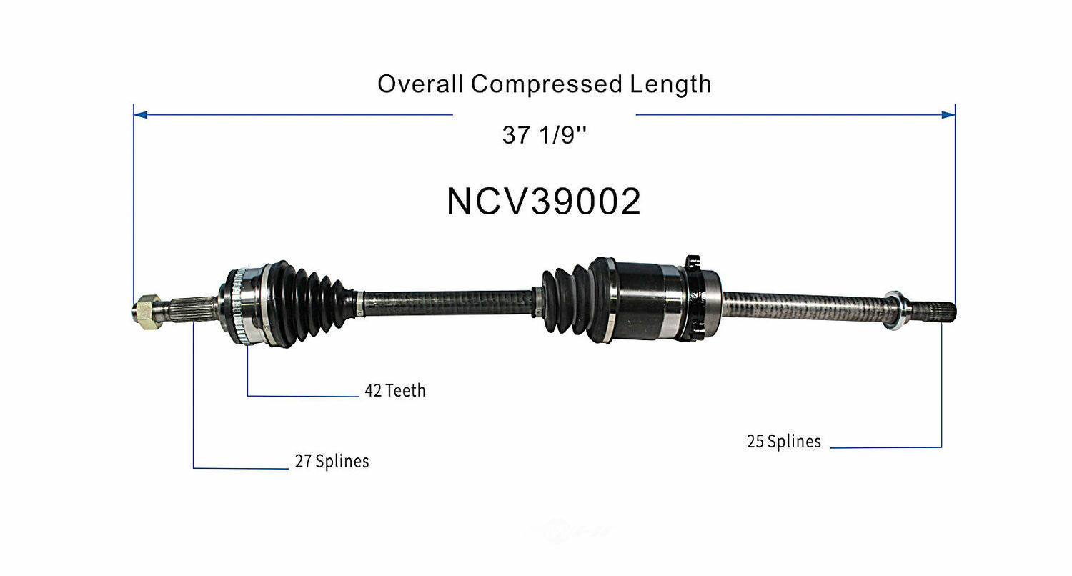 GSP North America NCV39002 CV Axle Assembly