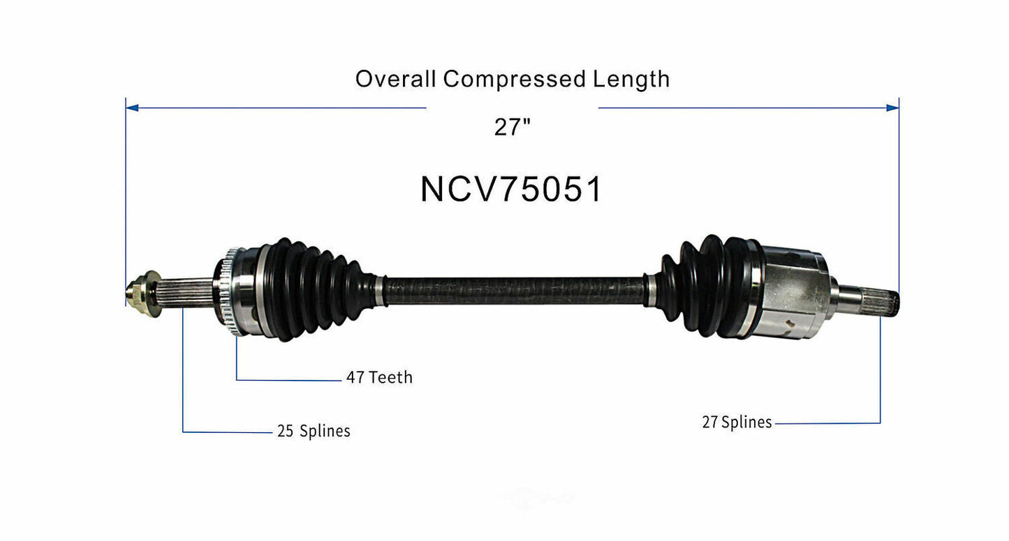 GSP North America NCV75051 CV Axle Assembly