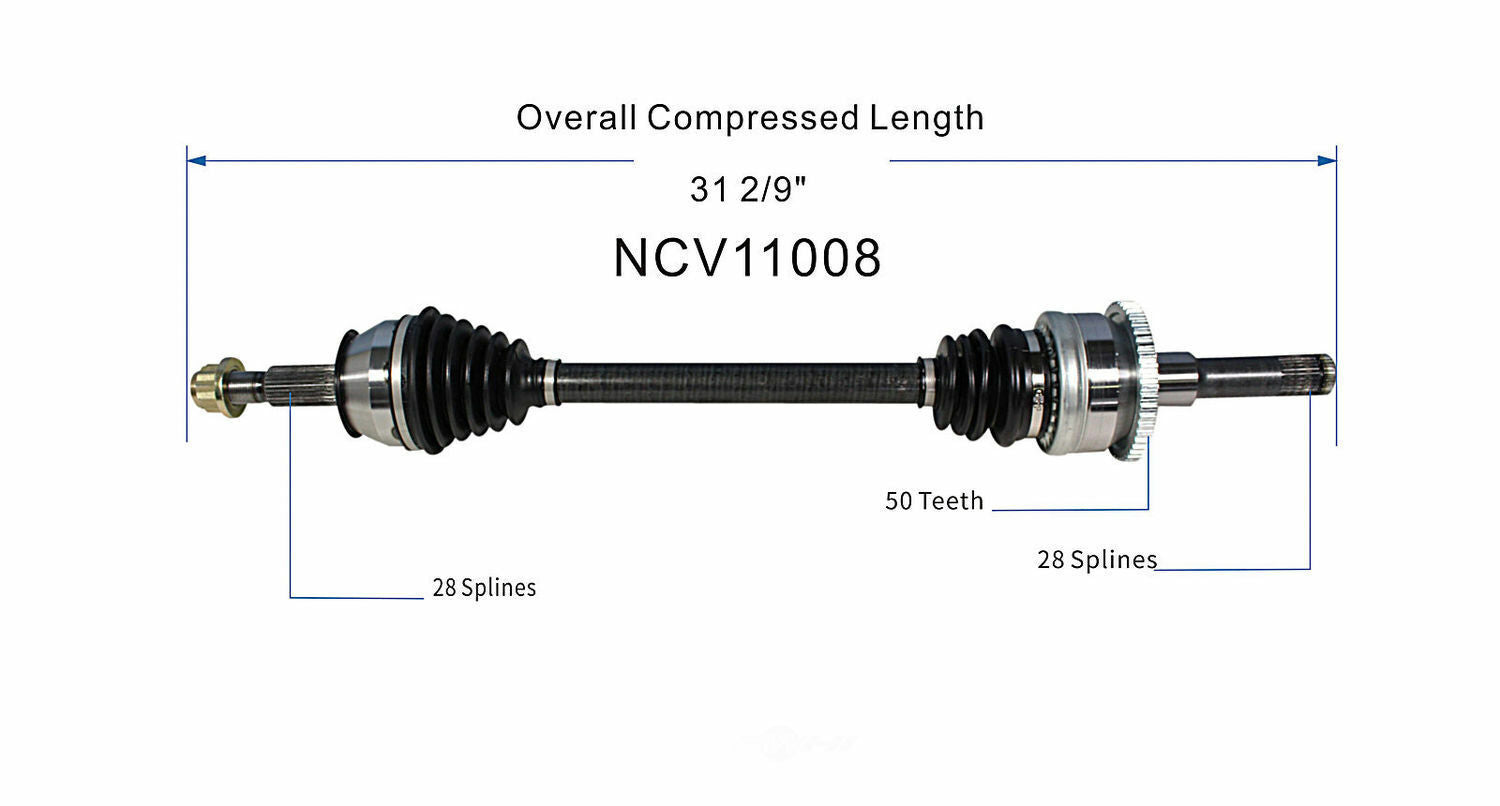 GSP North America NCV11008 CV Axle Assembly