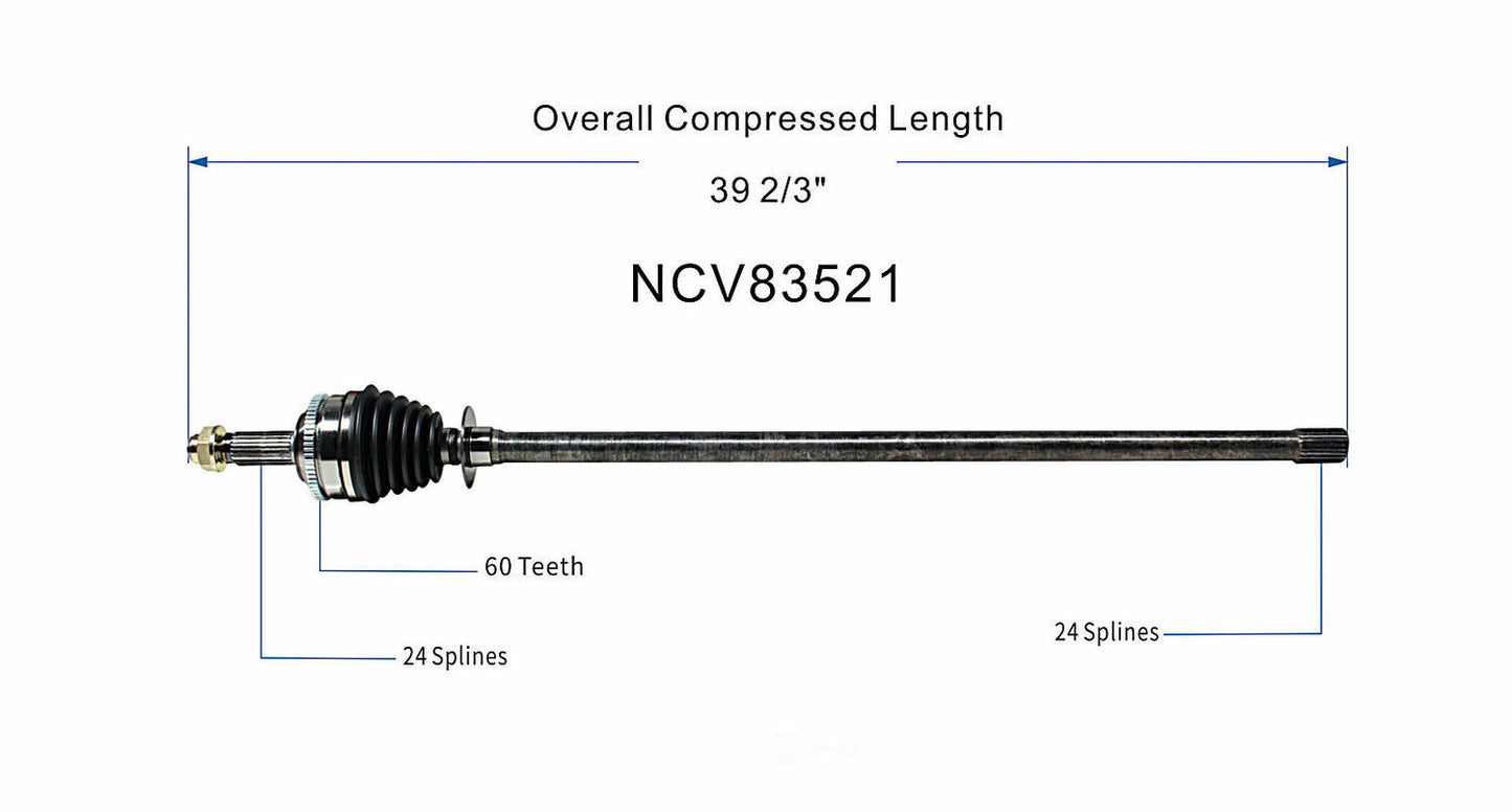 GSP North America NCV83521 CV Axle Assembly