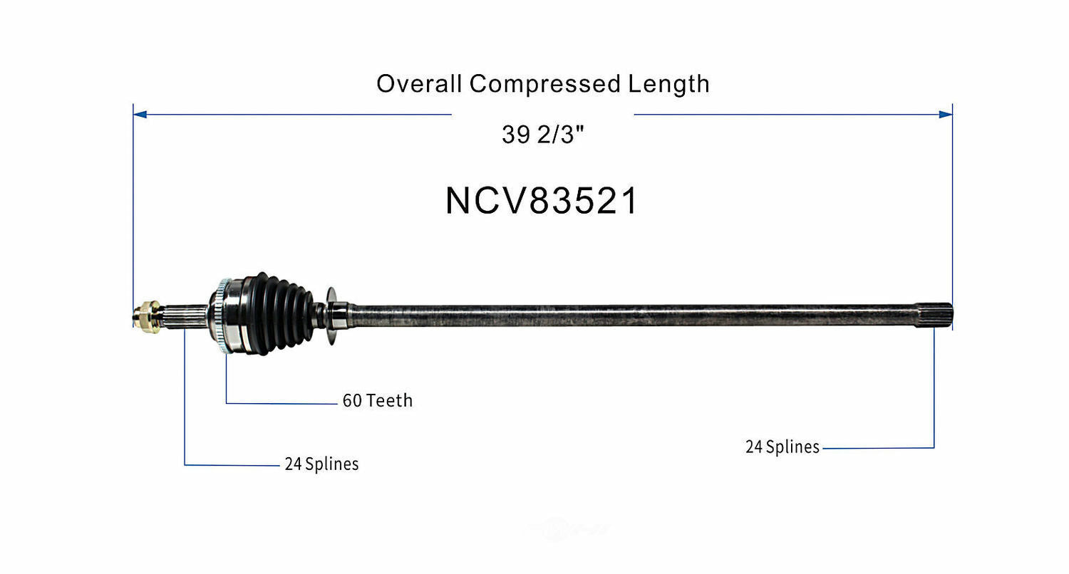 GSP North America NCV83521 CV Axle Assembly