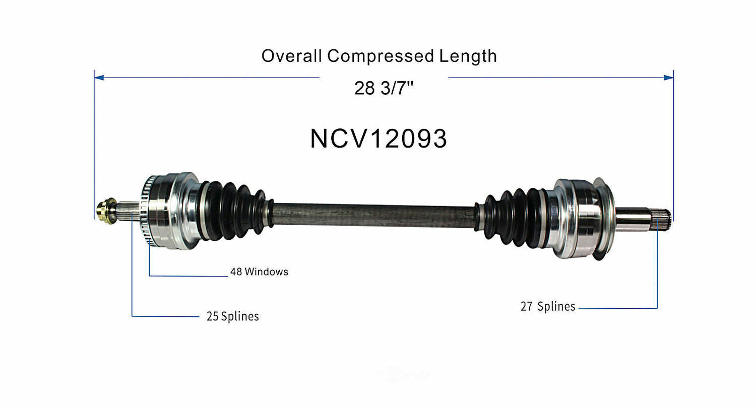 GSP North America NCV12093 CV Axle Assembly