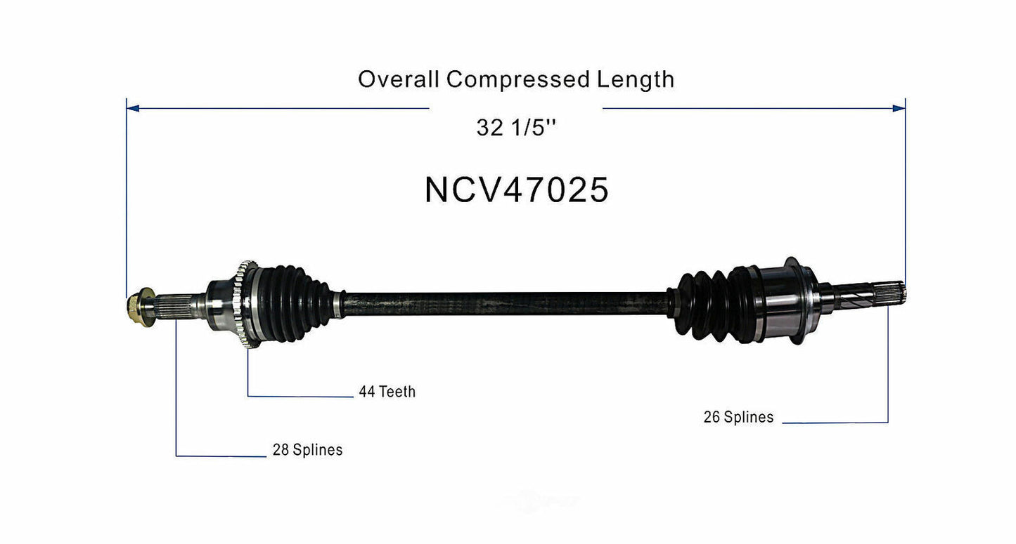 GSP North America NCV47025 CV Axle Assembly