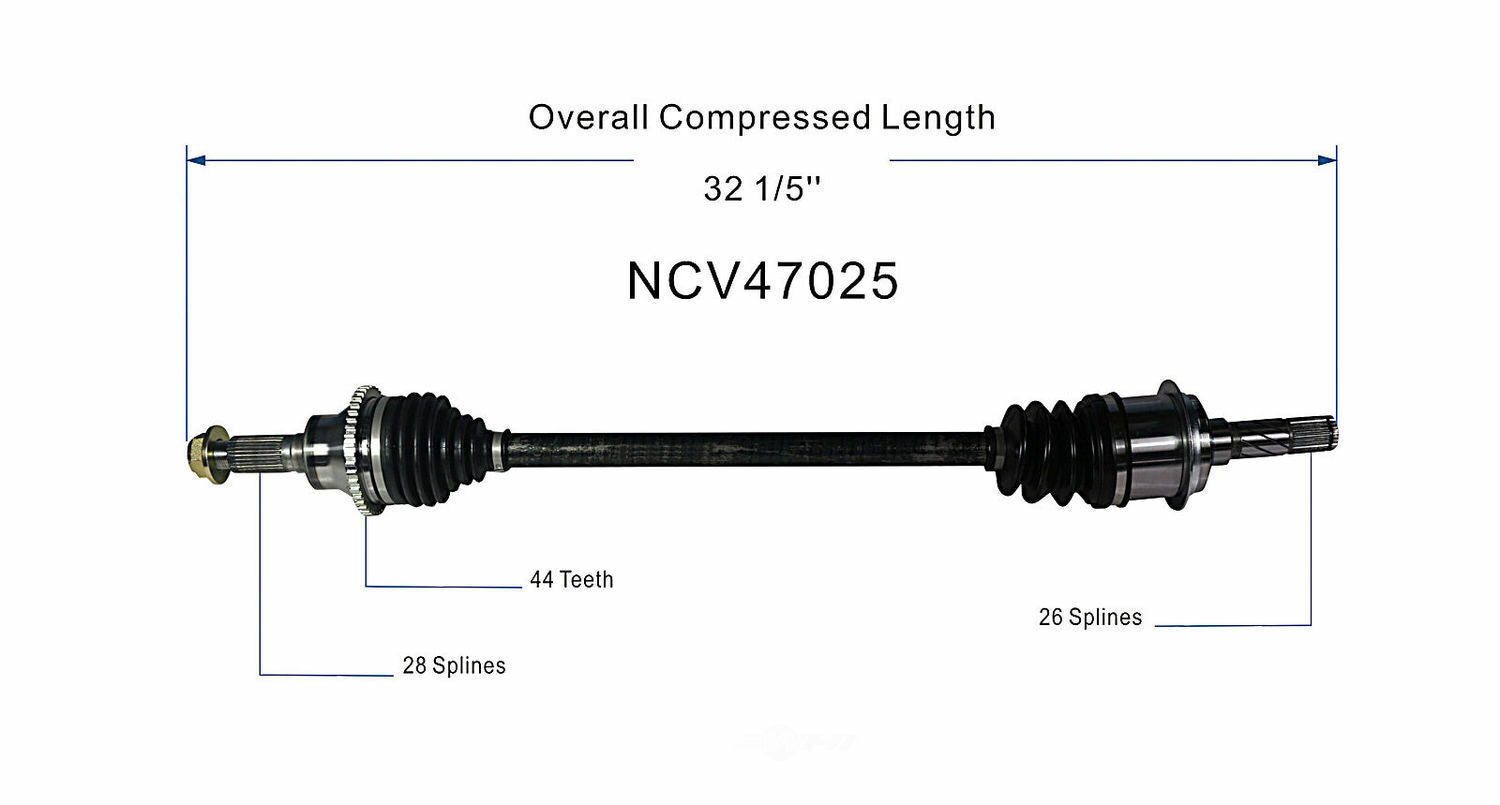 GSP North America NCV47025 CV Axle Assembly