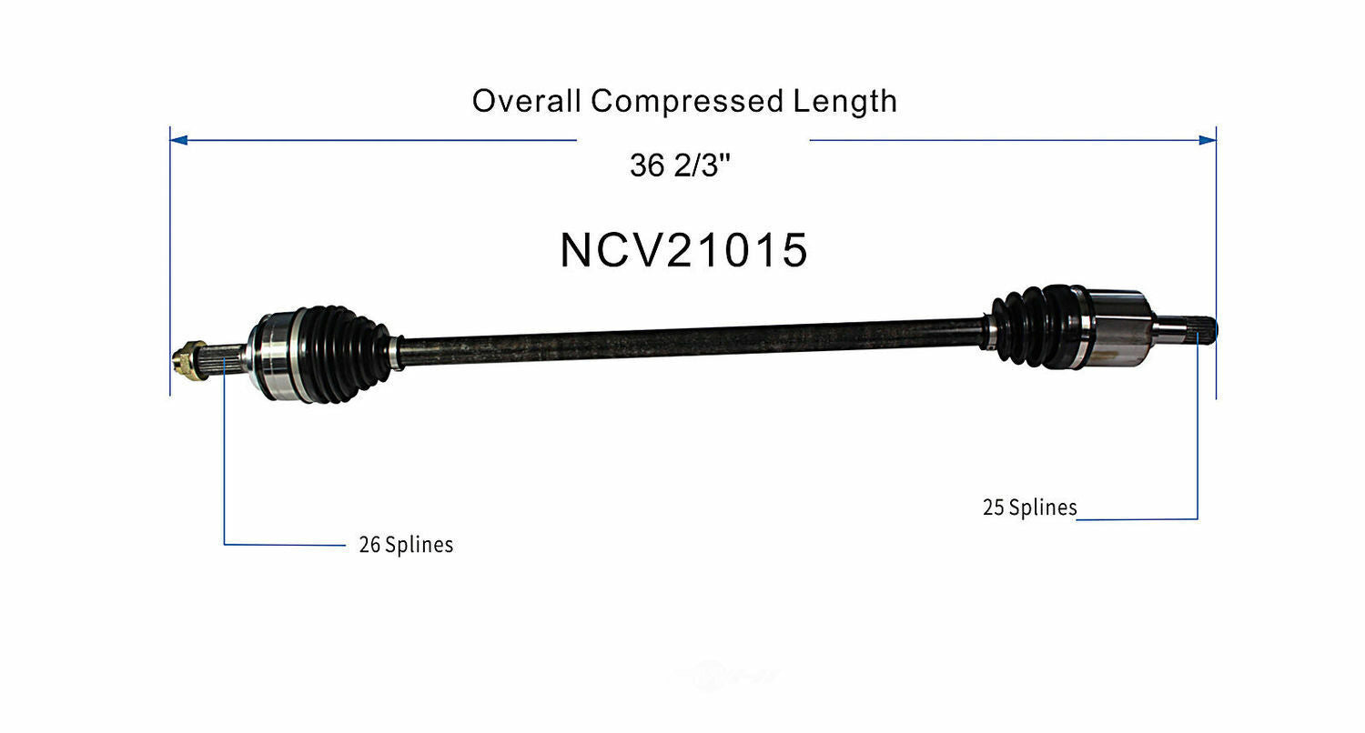 GSP North America NCV21015 CV Axle Assembly