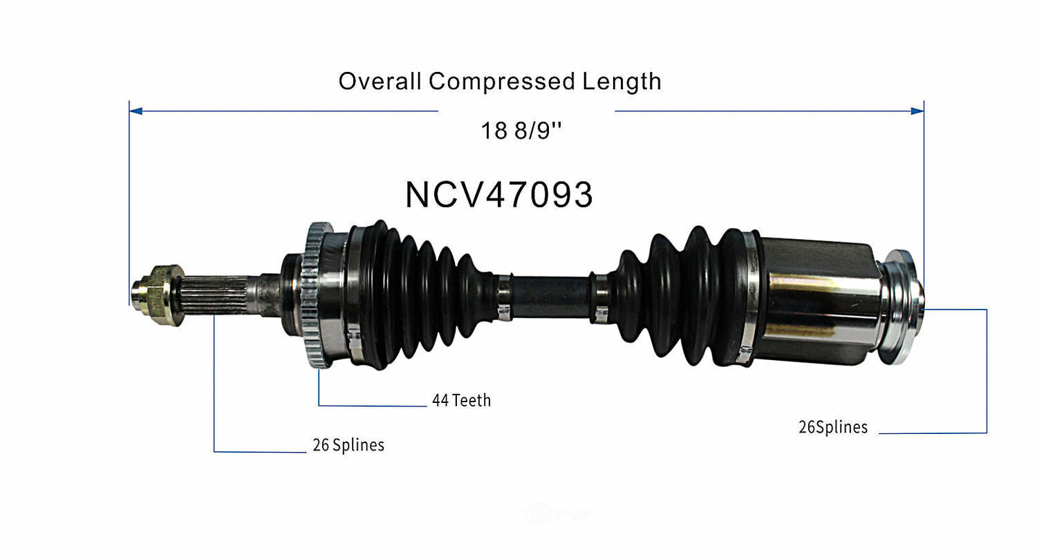 GSP North America NCV47093 CV Axle Assembly
