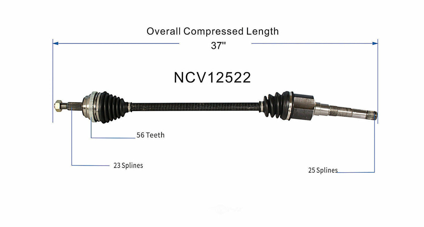 GSP North America NCV12522 CV Axle Assembly