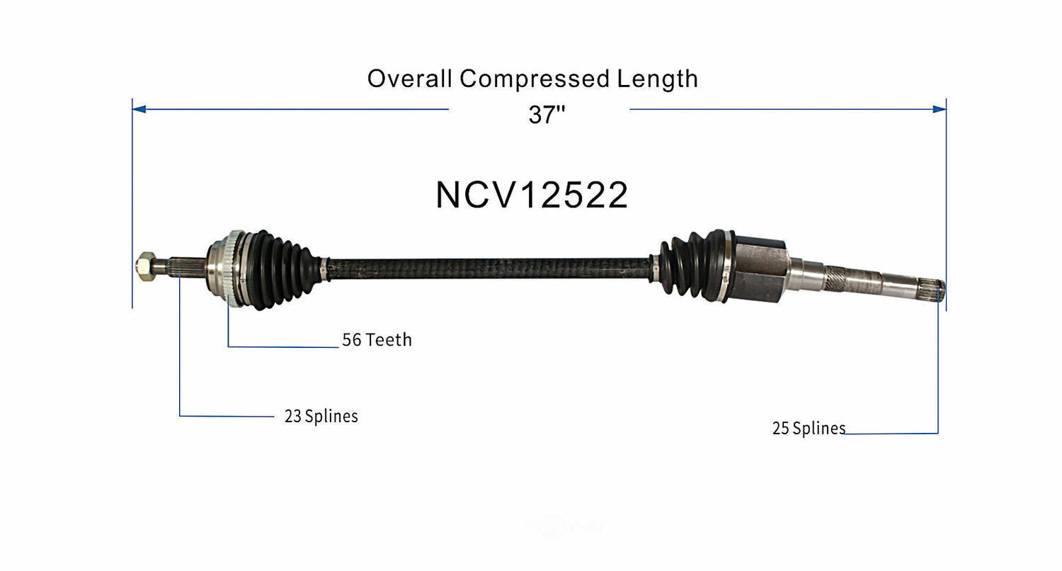 GSP North America NCV12522 CV Axle Assembly