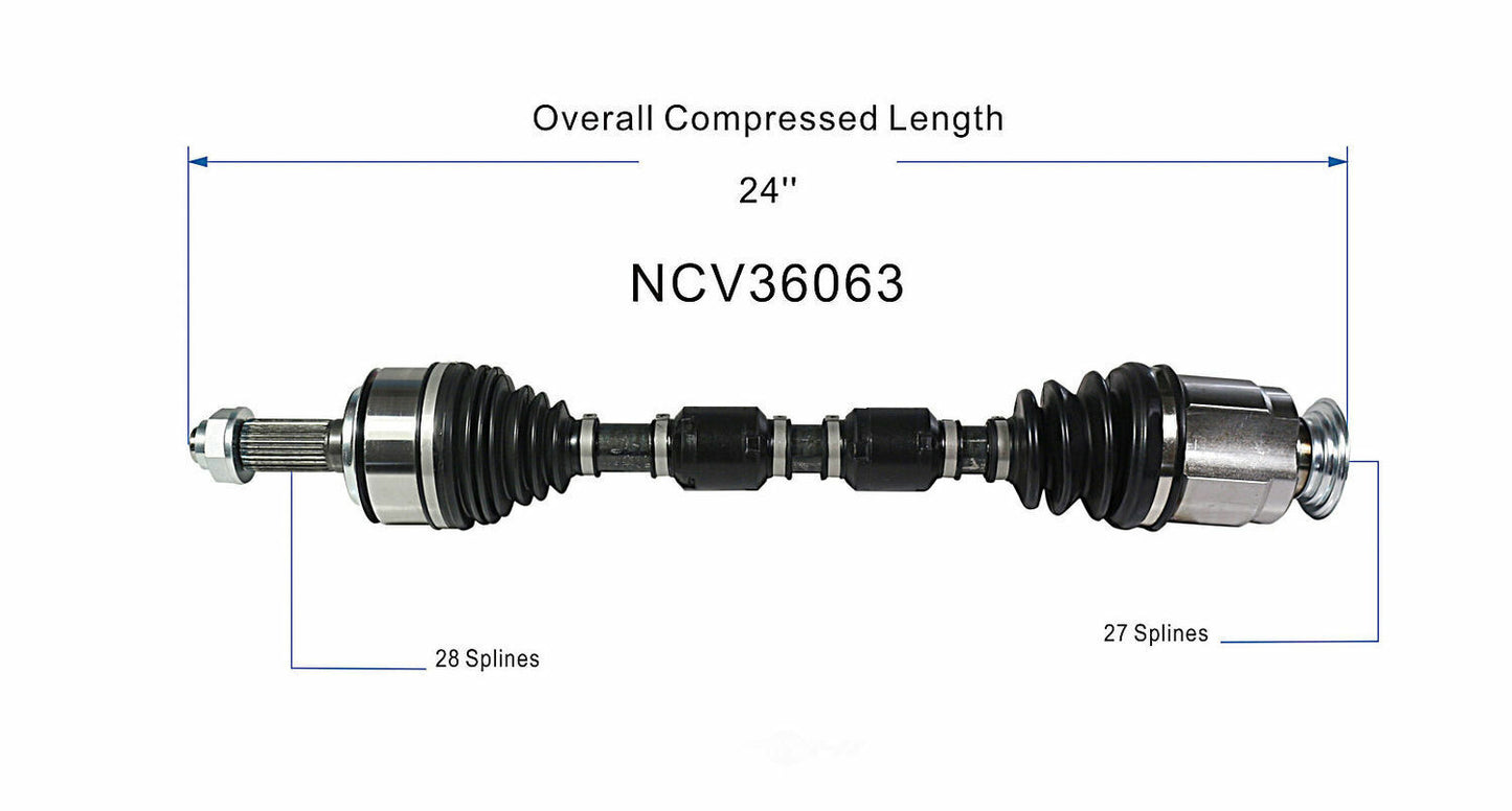 GSP North America NCV36063 CV Axle Assembly