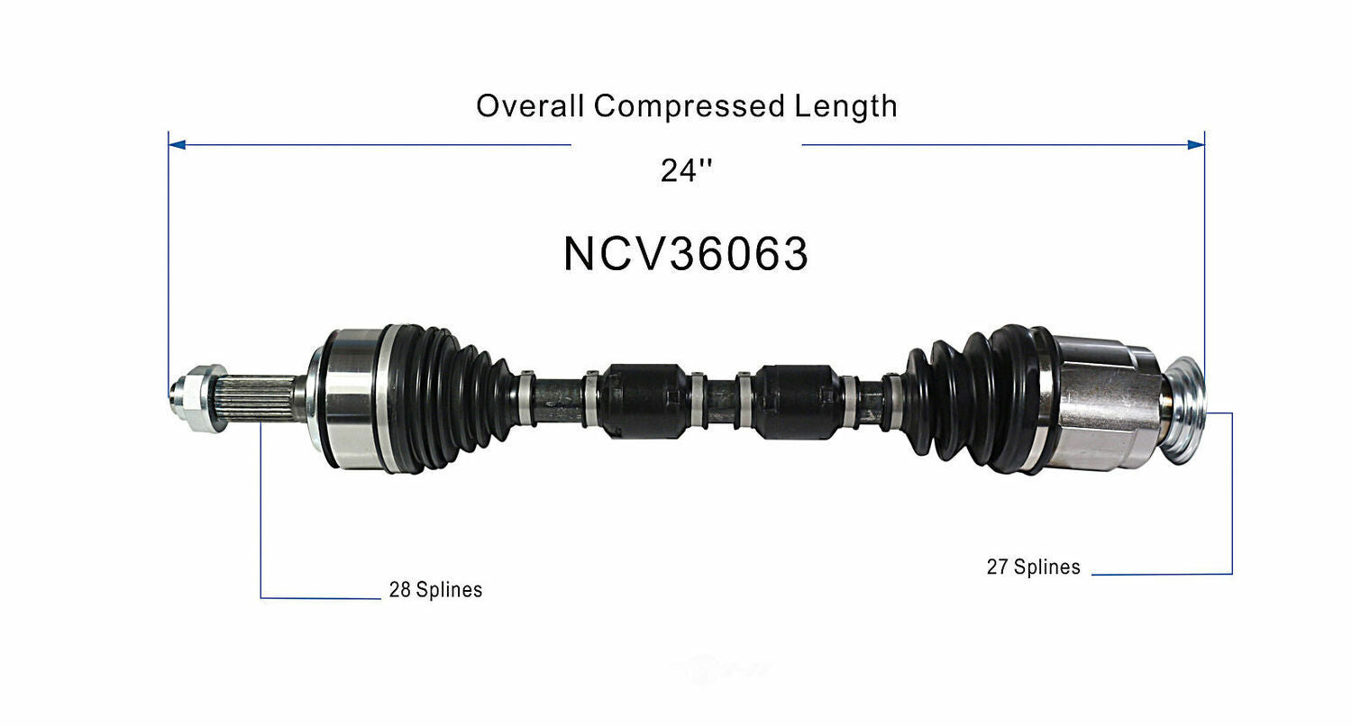 GSP North America NCV36063 CV Axle Assembly