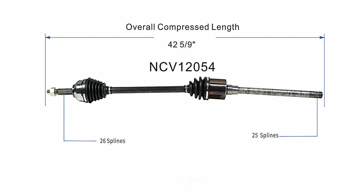 GSP North America NCV12054 CV Axle Assembly