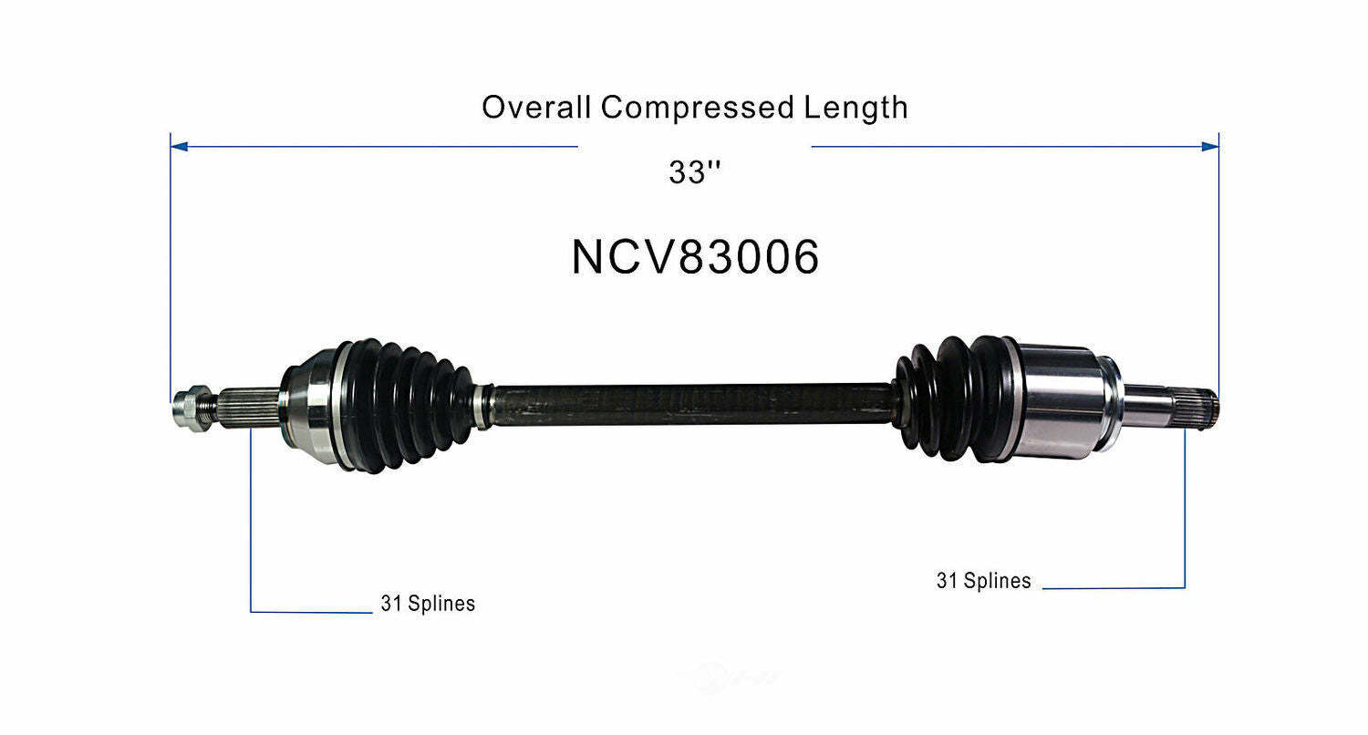GSP North America NCV83006 CV Axle Assembly