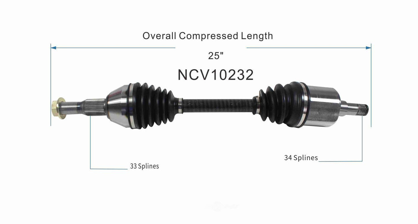 GSP North America NCV10232 CV Axle Assembly