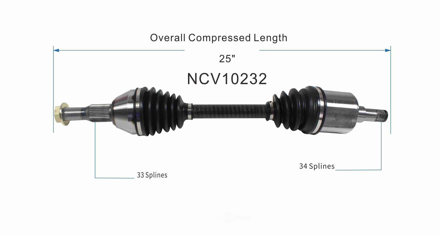 GSP North America NCV10232 CV Axle Assembly