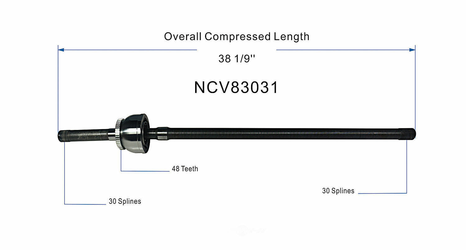 GSP North America NCV83031 CV Axle Assembly