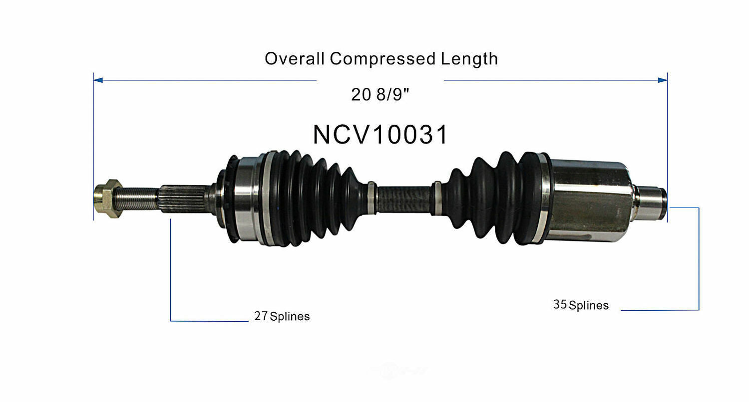 GSP North America NCV10031 CV Axle Assembly