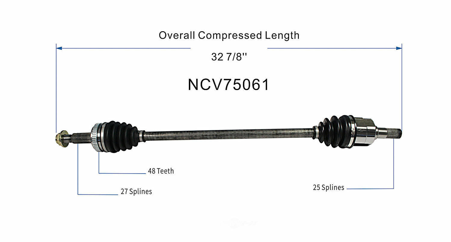 GSP North America NCV75061 CV Axle Assembly