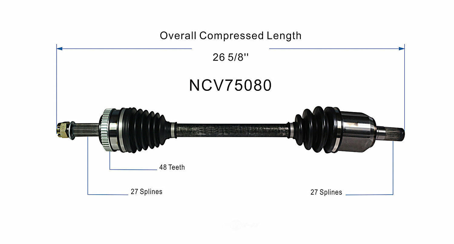 GSP North America NCV75080 CV Axle Assembly