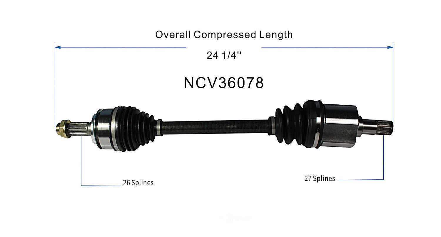 GSP North America NCV36078 CV Axle Assembly