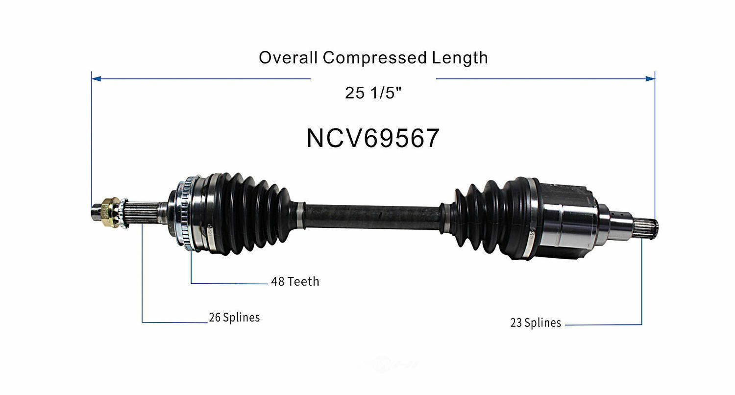 GSP North America NCV69567 CV Axle Assembly