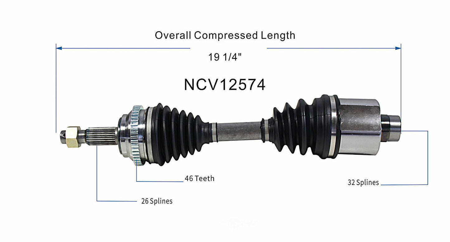 GSP North America NCV12574 CV Axle Assembly