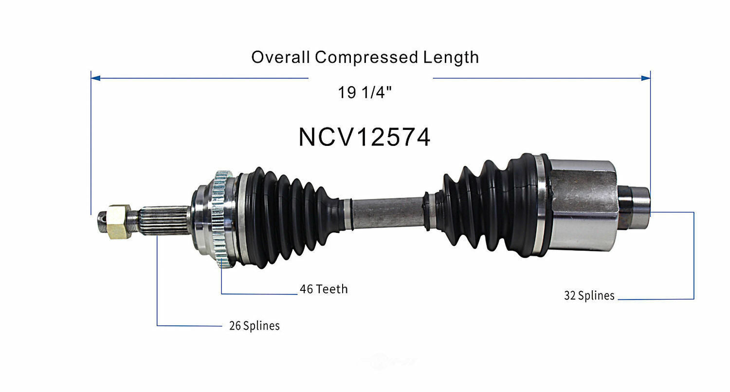 GSP North America NCV12574 CV Axle Assembly