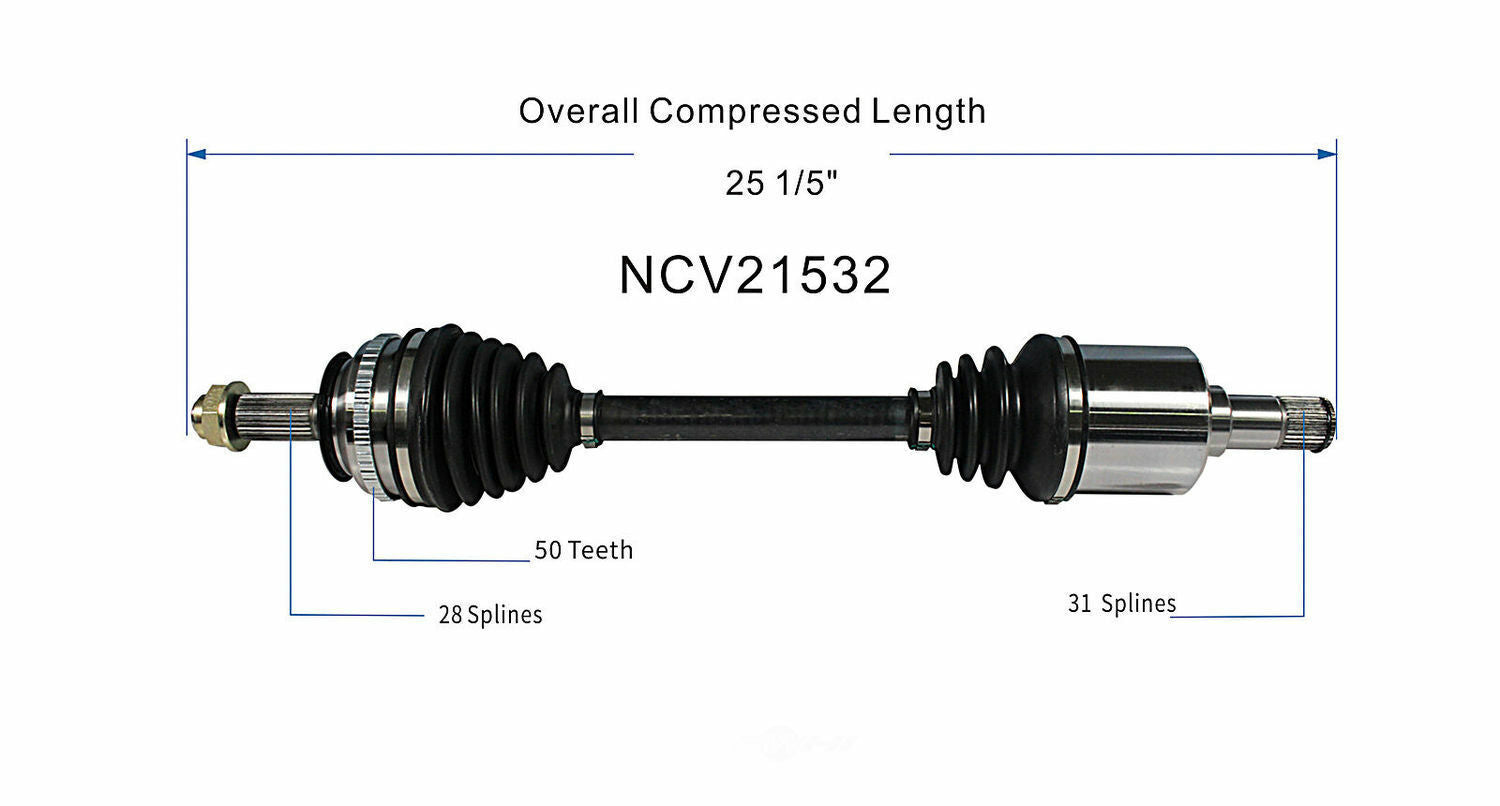 GSP North America NCV21532 CV Axle Assembly