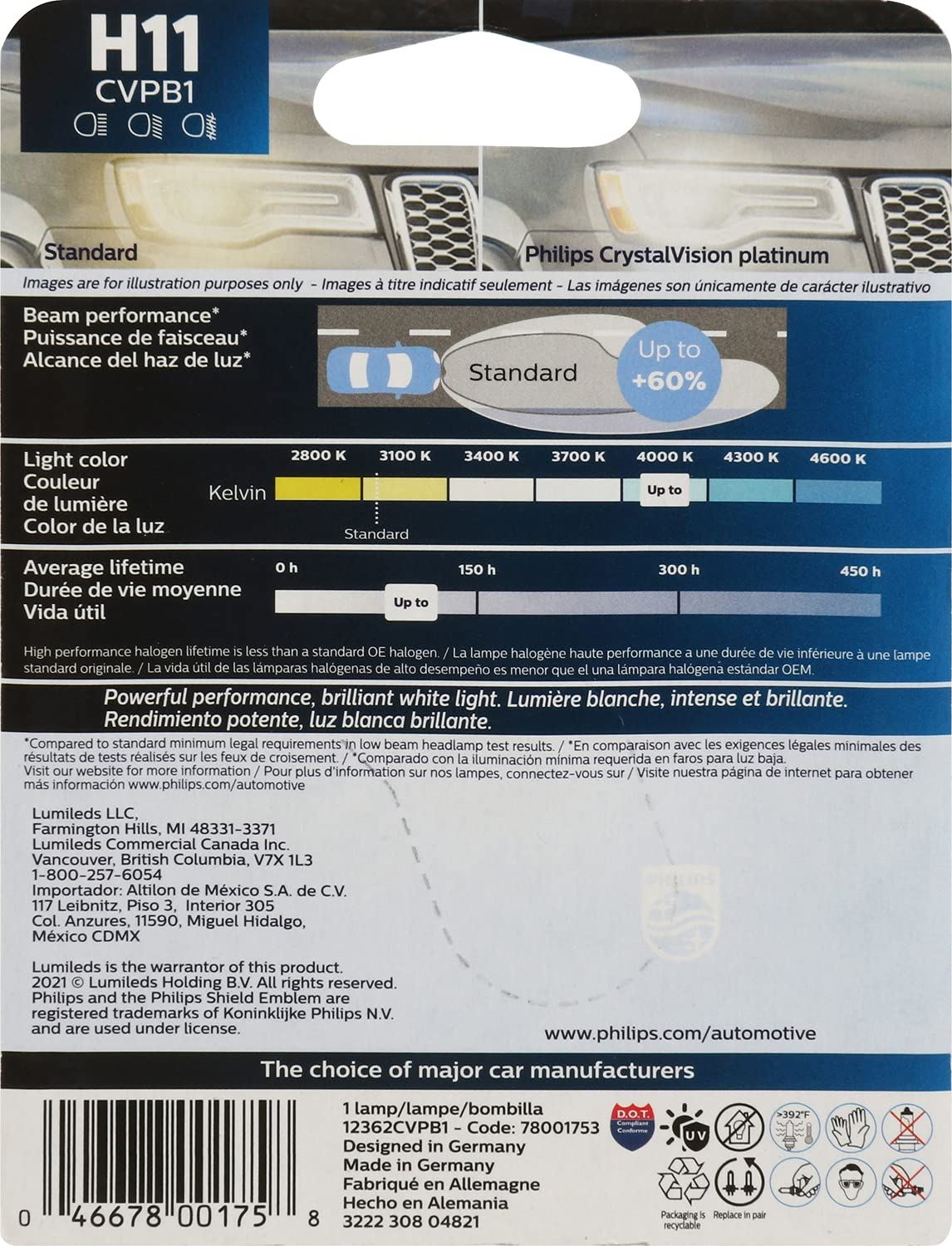 Ampoule de phare Philips H11CVPB1