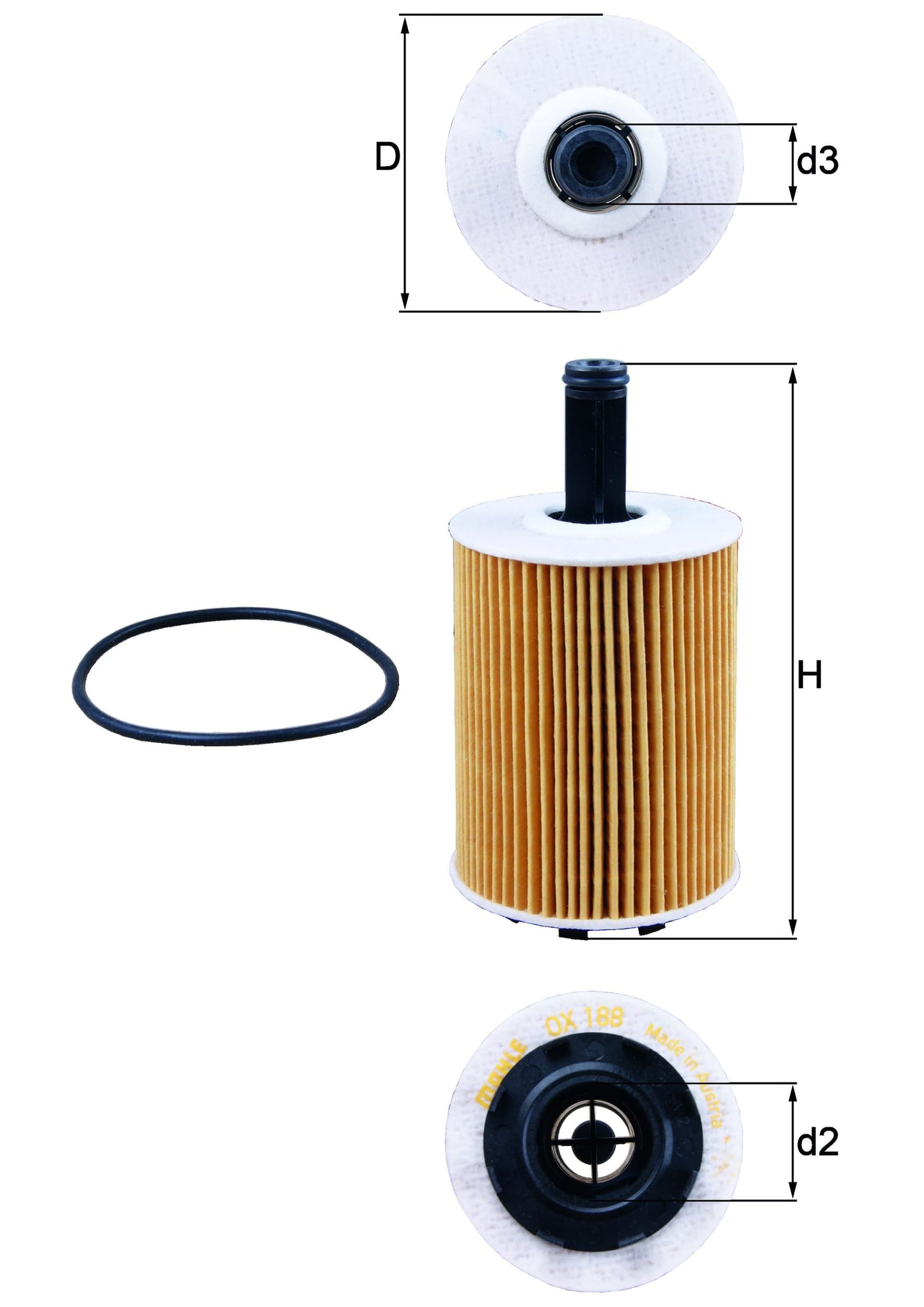 Filtro de aceite de motor Mahle OX 188D