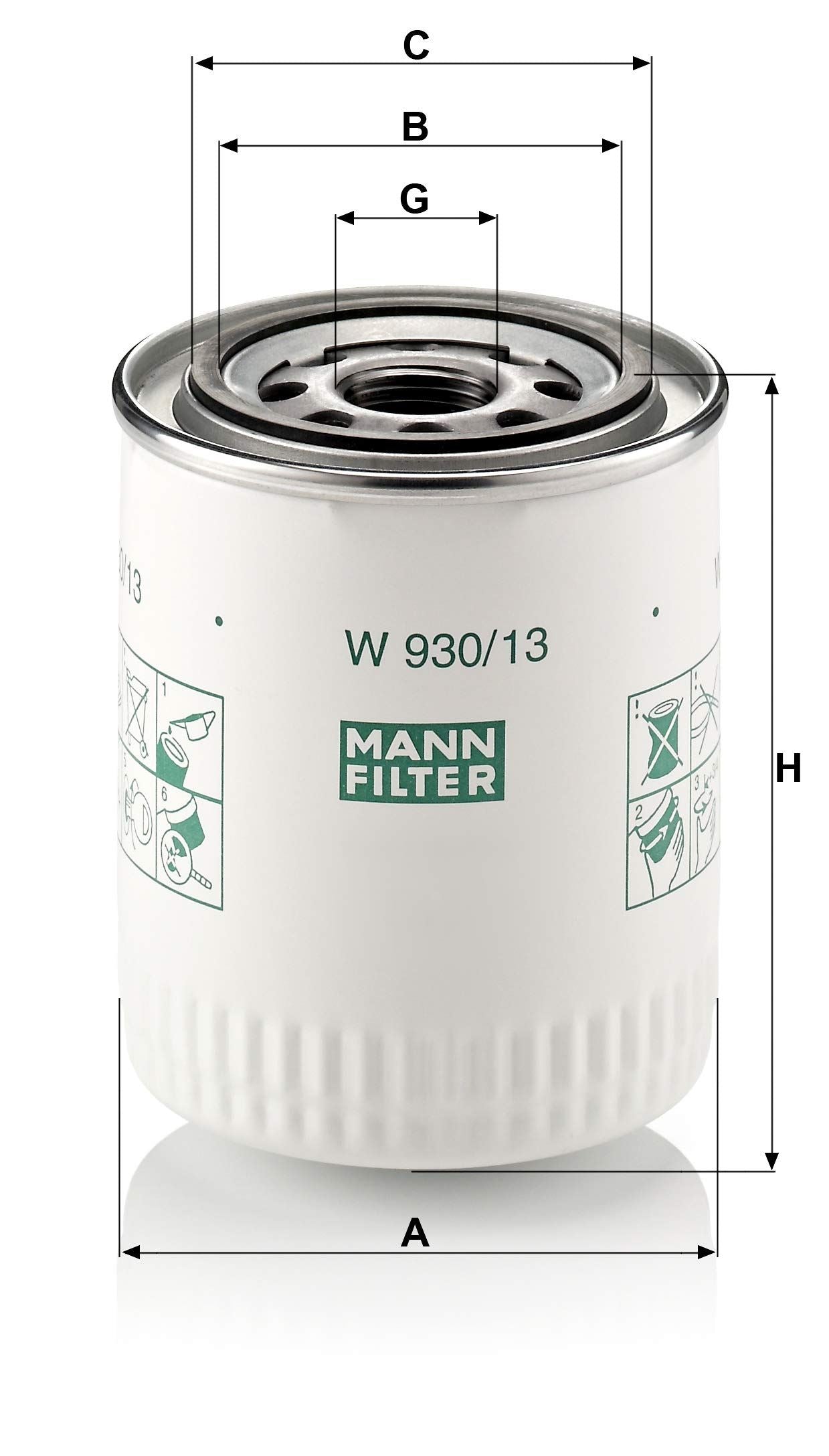 MANN-FILTER W 930/13 Filtro de aceite del motor